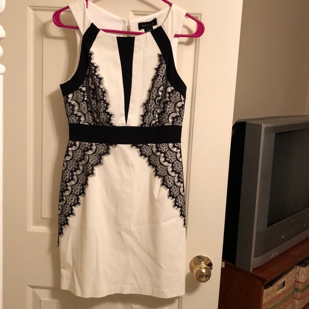 Black and white lace dress